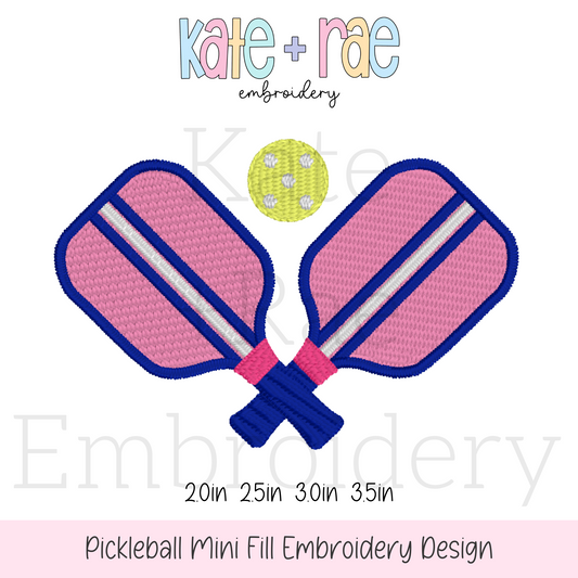 Pickleball Mini Fill Embroidery Design