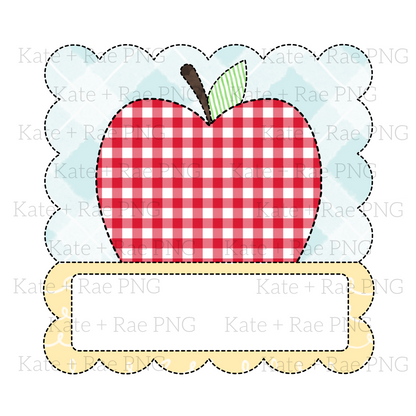 Apple Faux Applique with Name Plate
