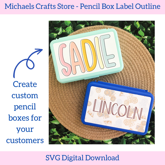 Michaels Craft Store Pencil Box Outline Template SVG