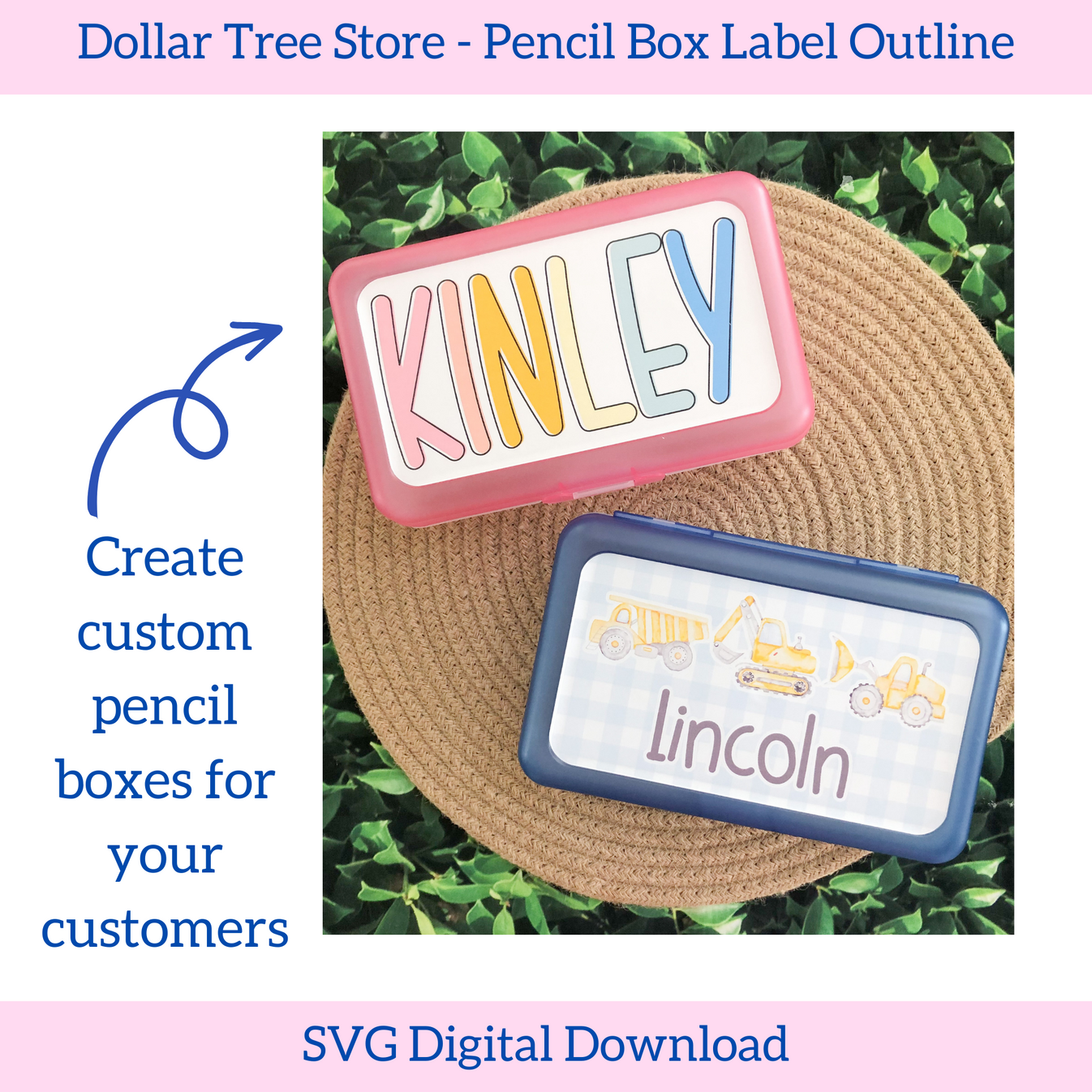 Dollar Tree Pencil Box Outline Template SVG Kate Rae Designs Dollar Tree Pencil Box Outline Template SVG Kate Rae Designs