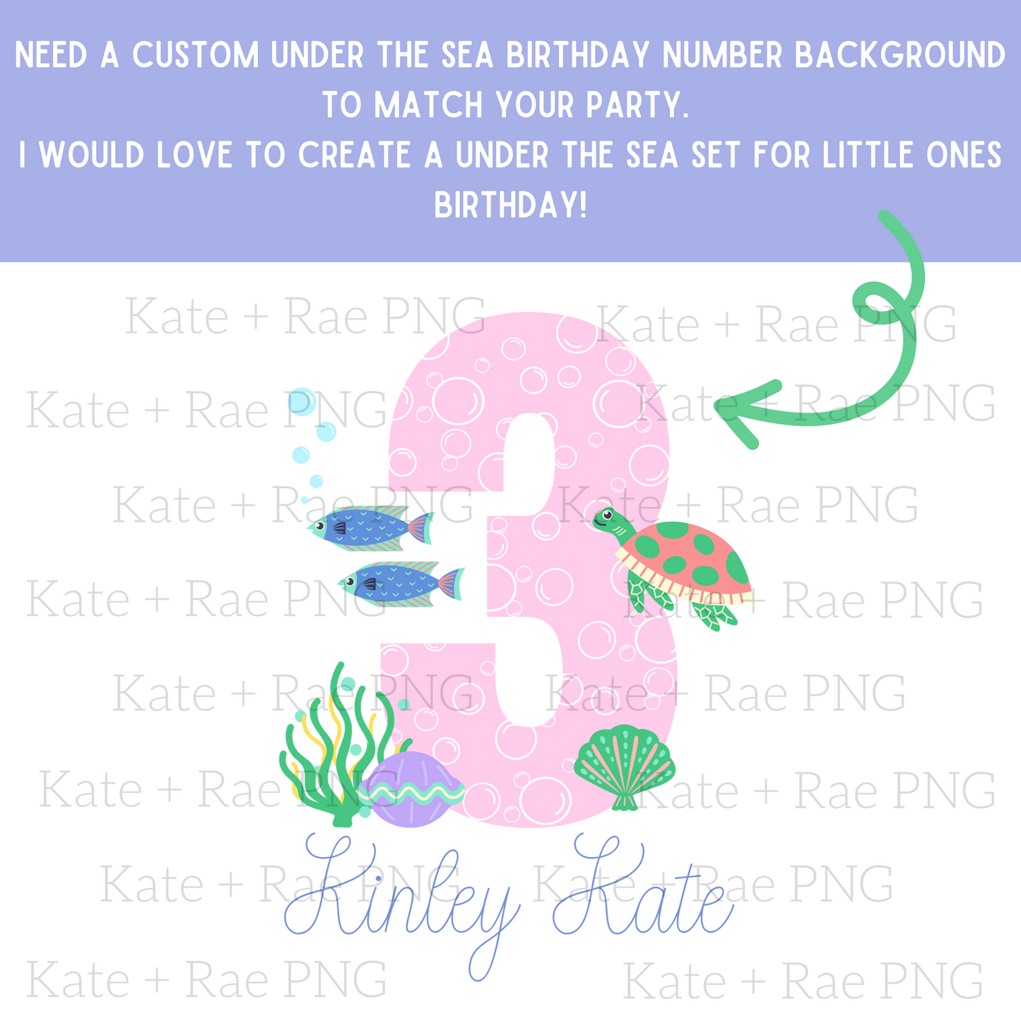 Girls Under the Sea Birthday Number Set