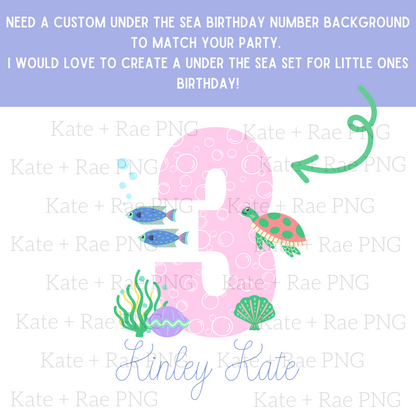 Girls Under the Sea Birthday Number Set