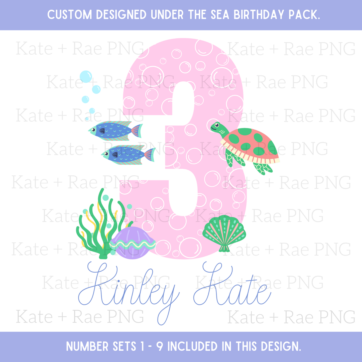 Girls Under the Sea Birthday Number Set