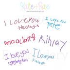 Examples of Handwriting Digitizing by Kate + Rae Designs