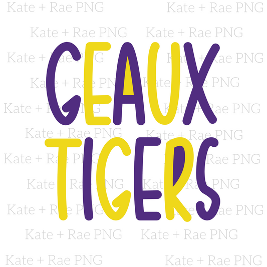 Geaux Tigers Two Toned PNG
