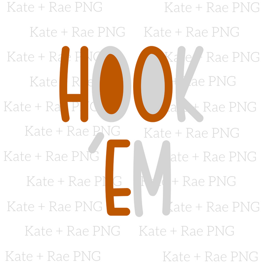 Hook 'Em Two Toned PNG