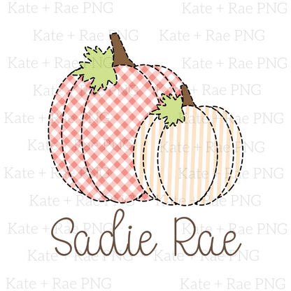 Girl Pumpkin Faux Applique Set