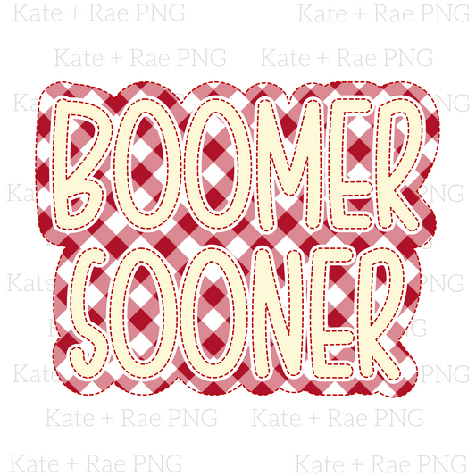Boomer Sooner Faux Applique