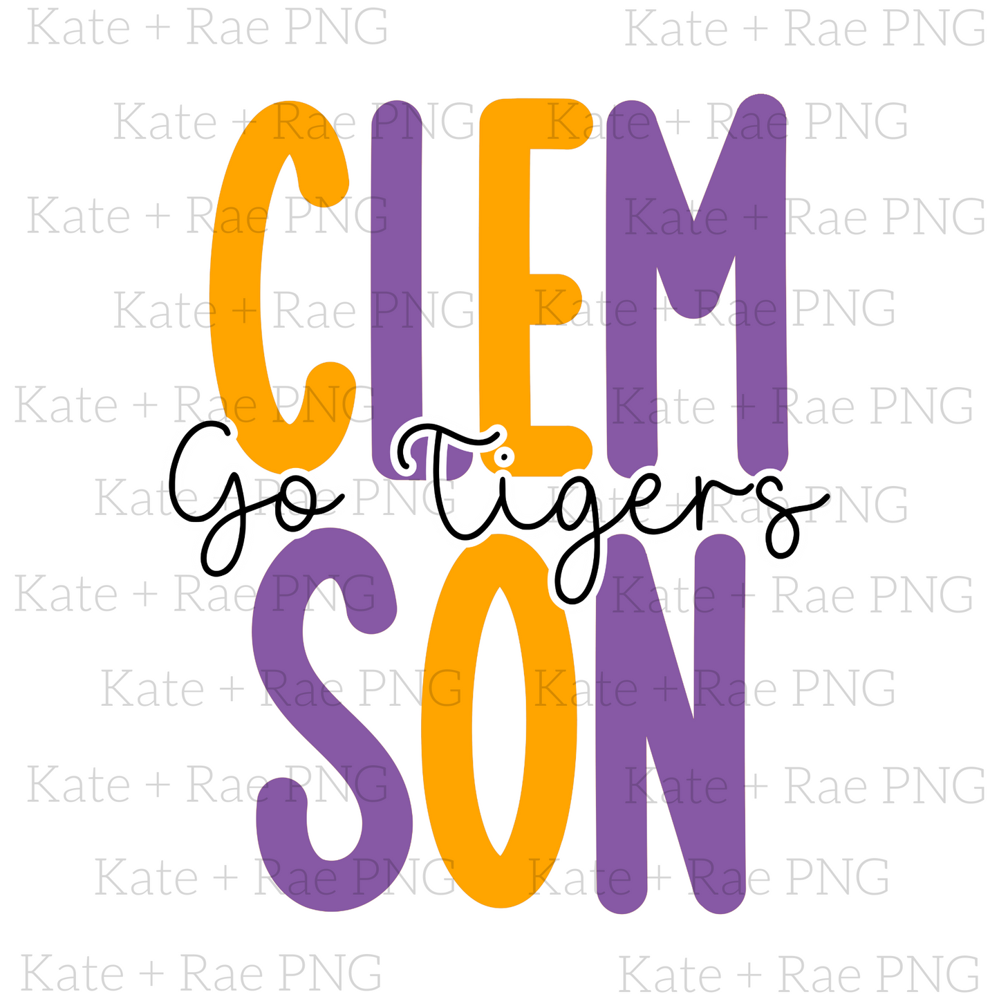 Clemson Go Tigers Double Stack PNG