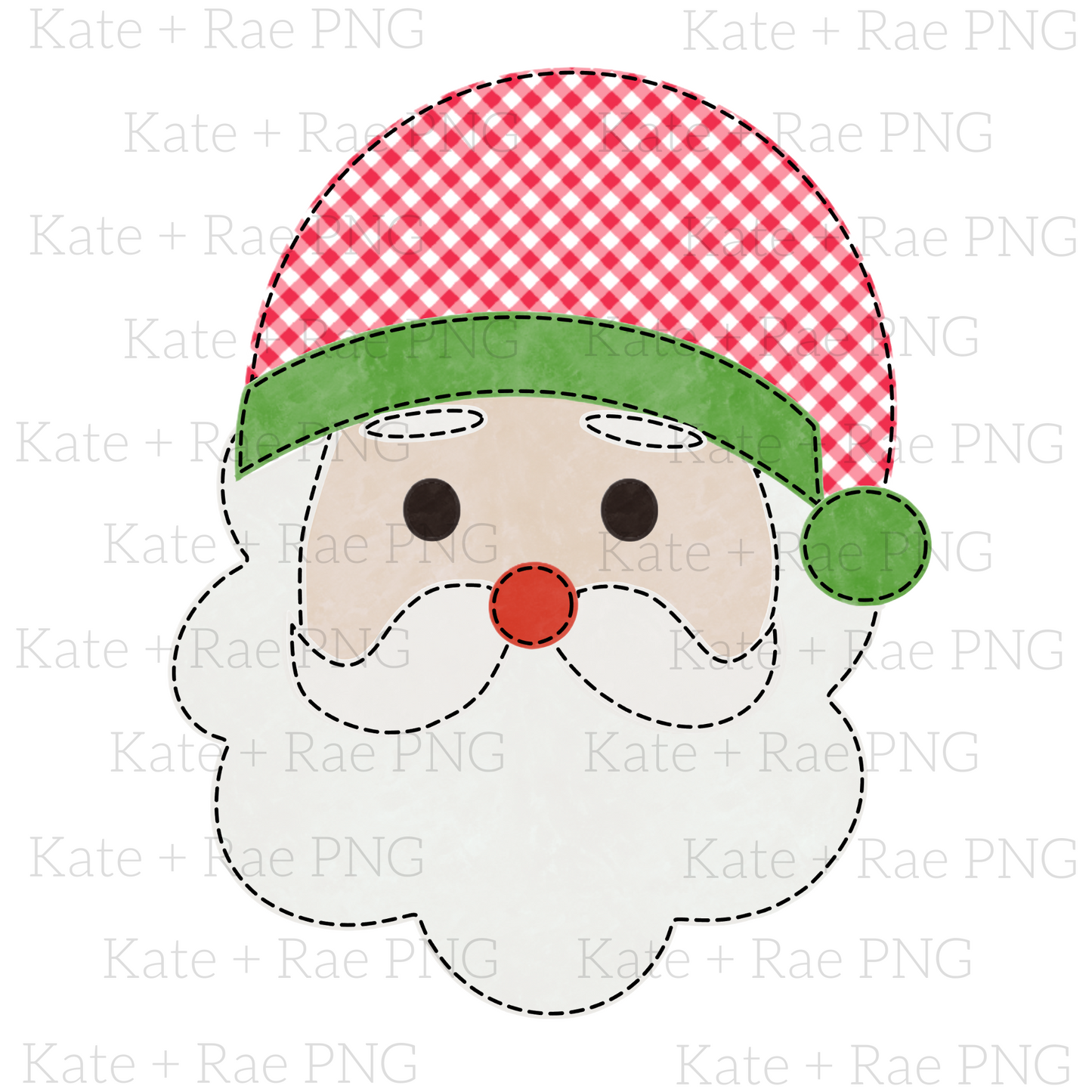 Red Santa Faux Applique - No Name Plate