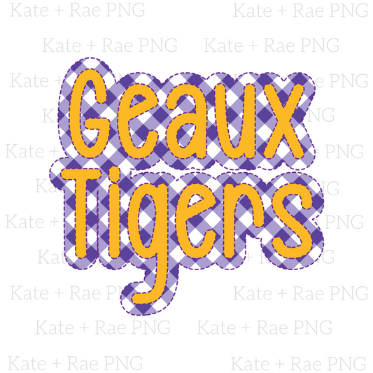 Geaux Tigers Faux Applique