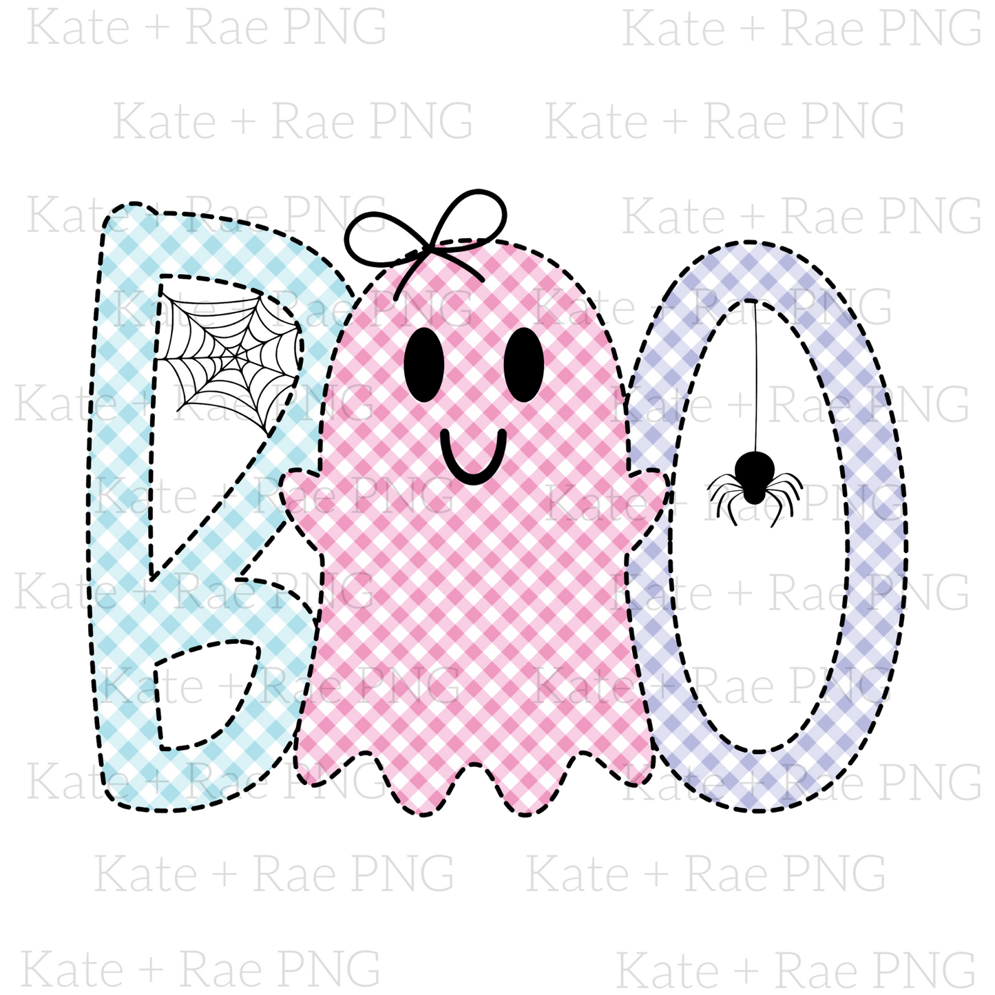 Girls Pastel BOO Halloween PNG