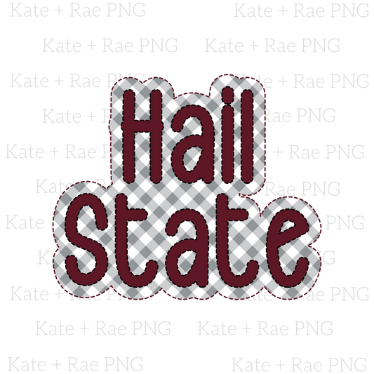 Hail State Faux Applique