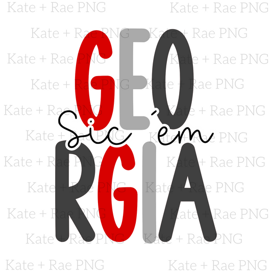 Georgia Sic 'em Double Stack PNG