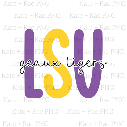 LSU Geaux Tigers Double Stack PNG