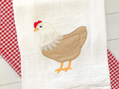 Chicken Applique - Bean Stitch