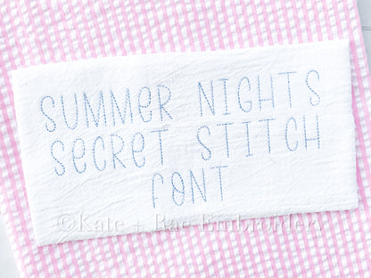 Summer Nights Secret Stitch Font