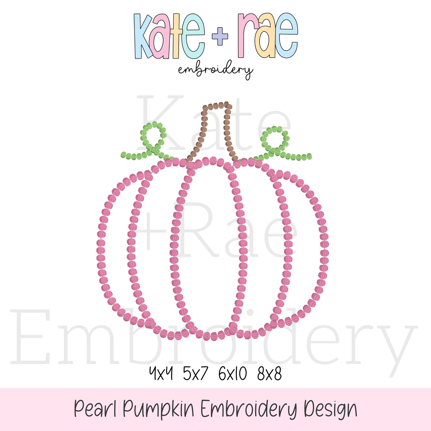 Pearl Pumpkin Outline Embroidery Design