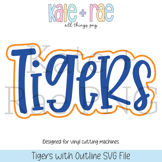 Tigers with Outline SVG