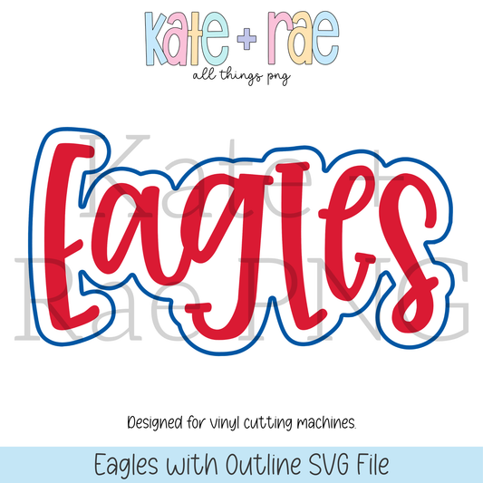 Eagles with Outline SVG