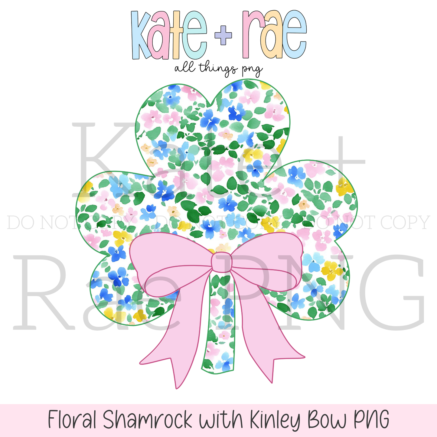 Floral Shamrock with Kinley Bow PNG