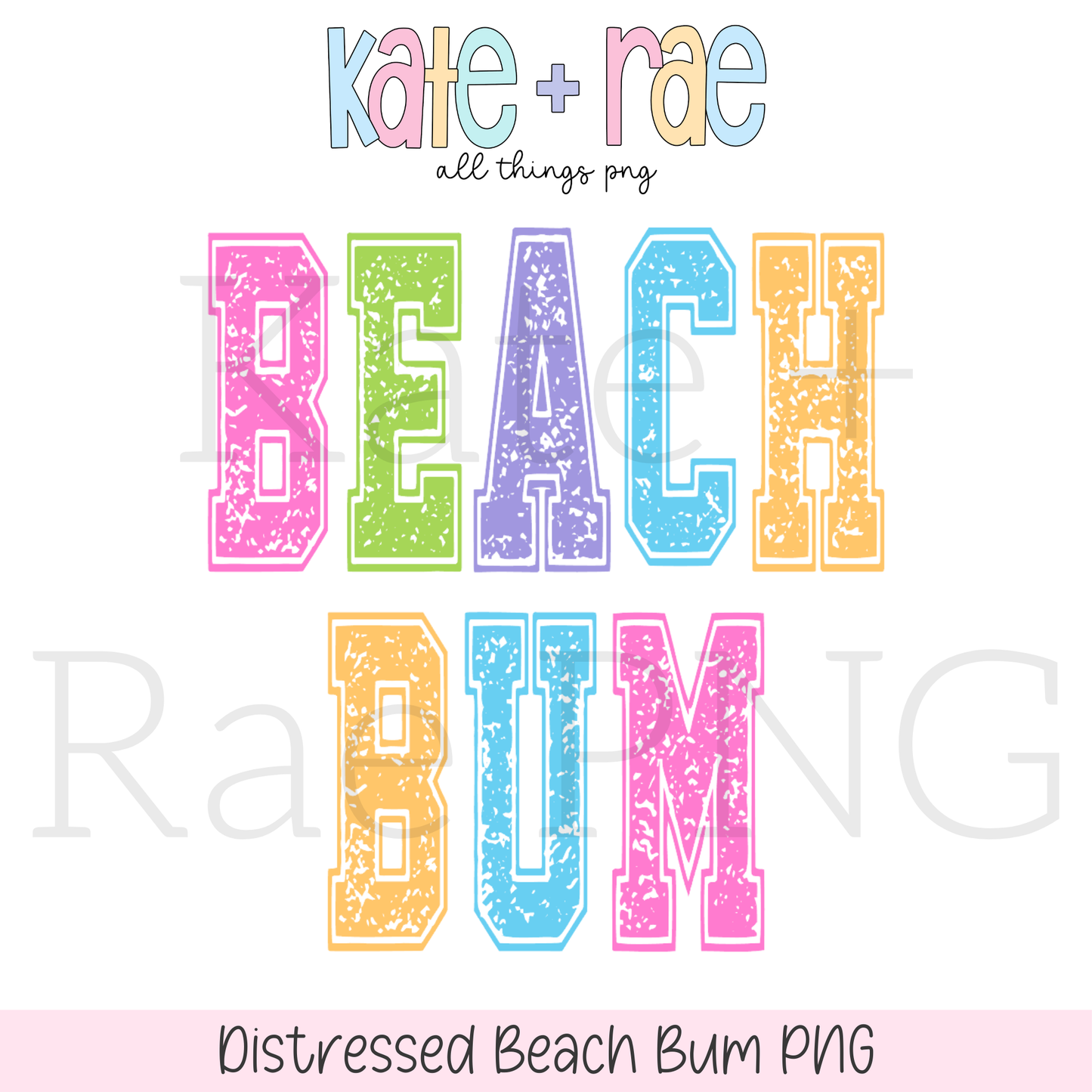 Distressed Beach Bum PNG