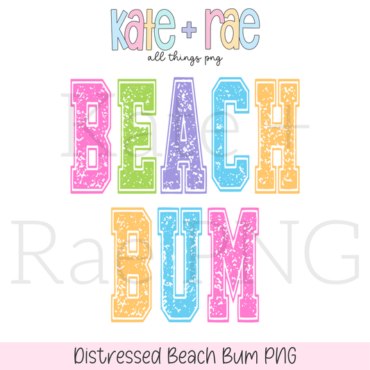 Distressed Beach Bum PNG