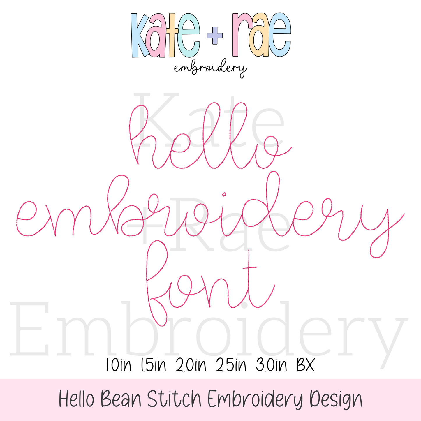 Hello Bean Stitch Embroidery Font