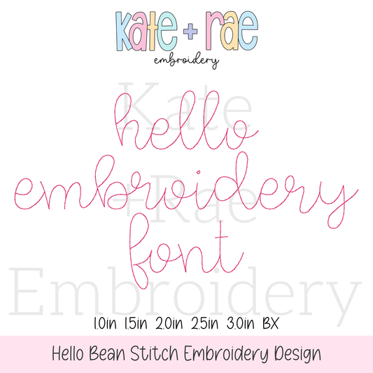 Hello Bean Stitch Embroidery Font