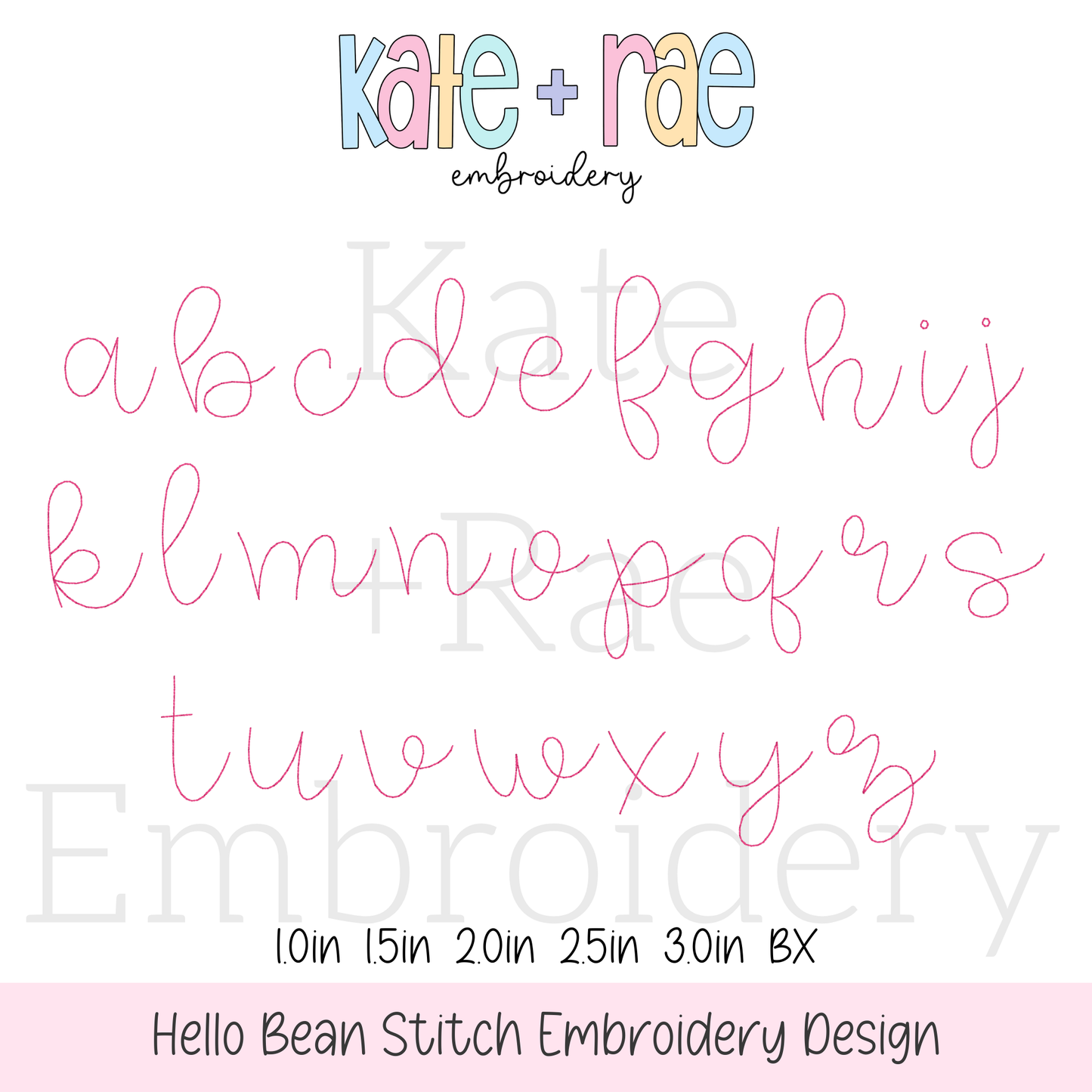 Hello Bean Stitch Embroidery Font