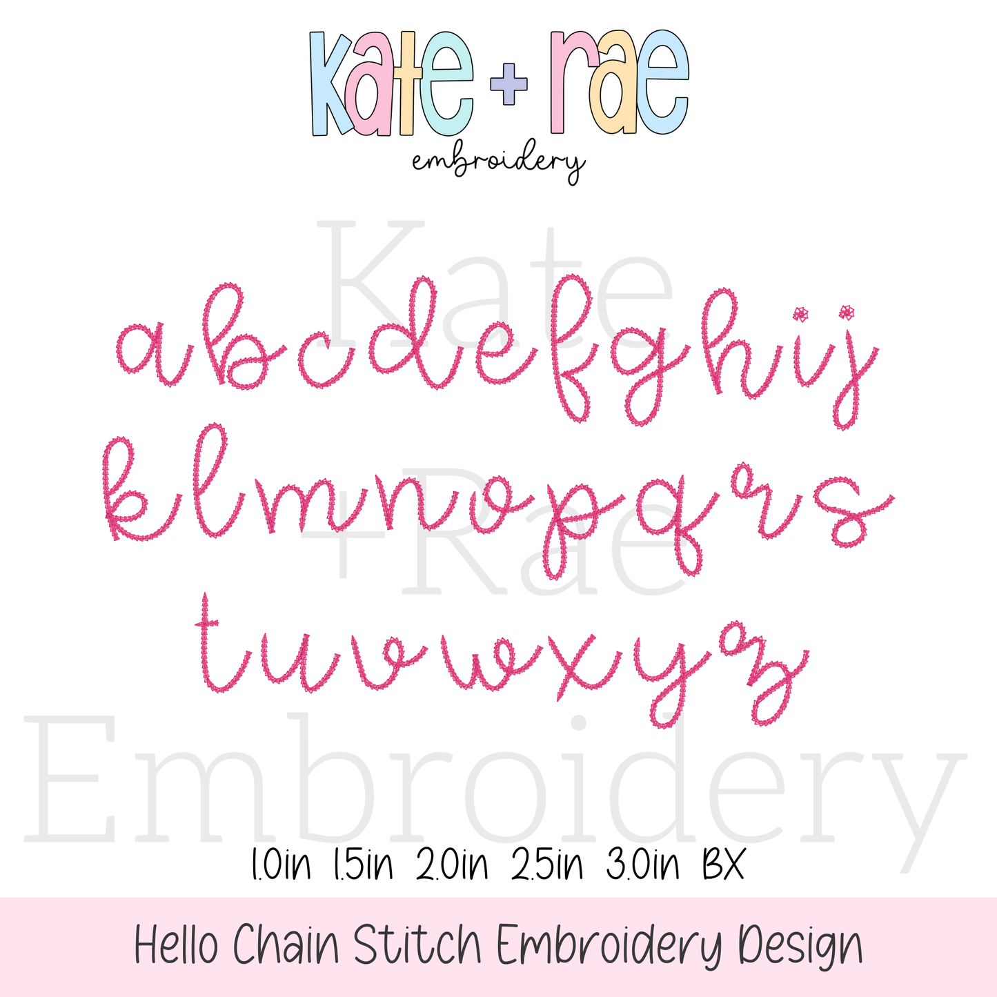 Hello Chain Stitch Embroidery Font