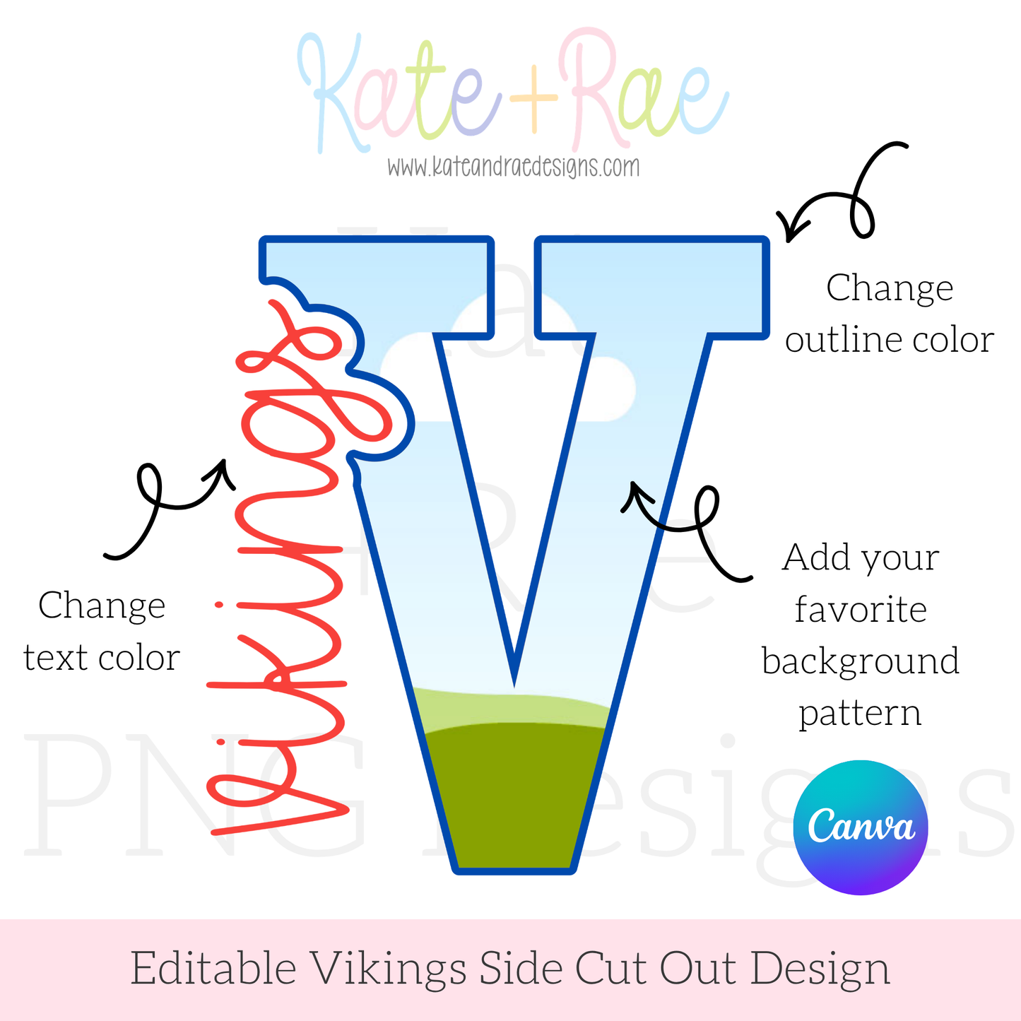 Vikings Side Cut Out Canva Frame