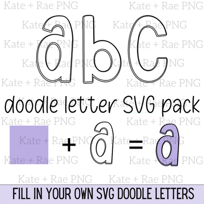 Doodle Letter Alpha Pack SVG Template