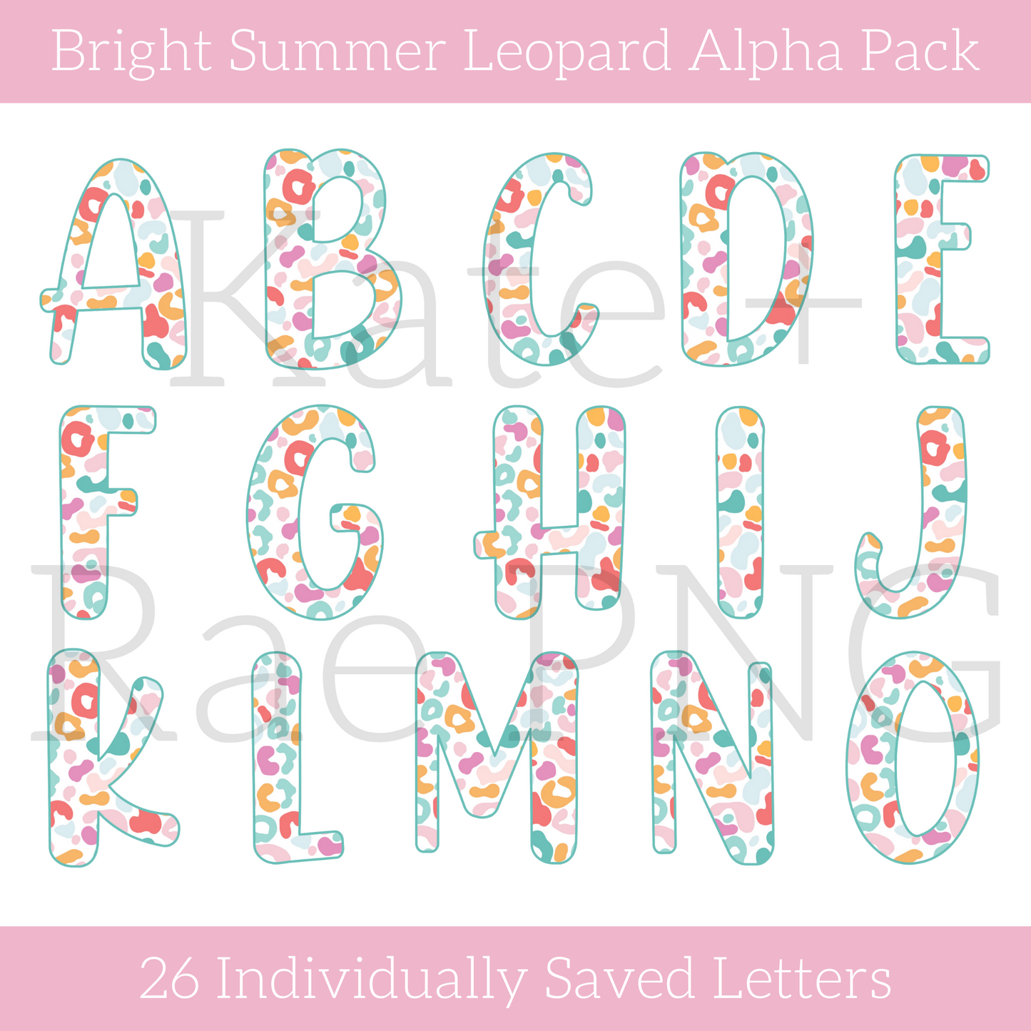 Bright Summer Leopard Alpha Pack - Blue Outline
