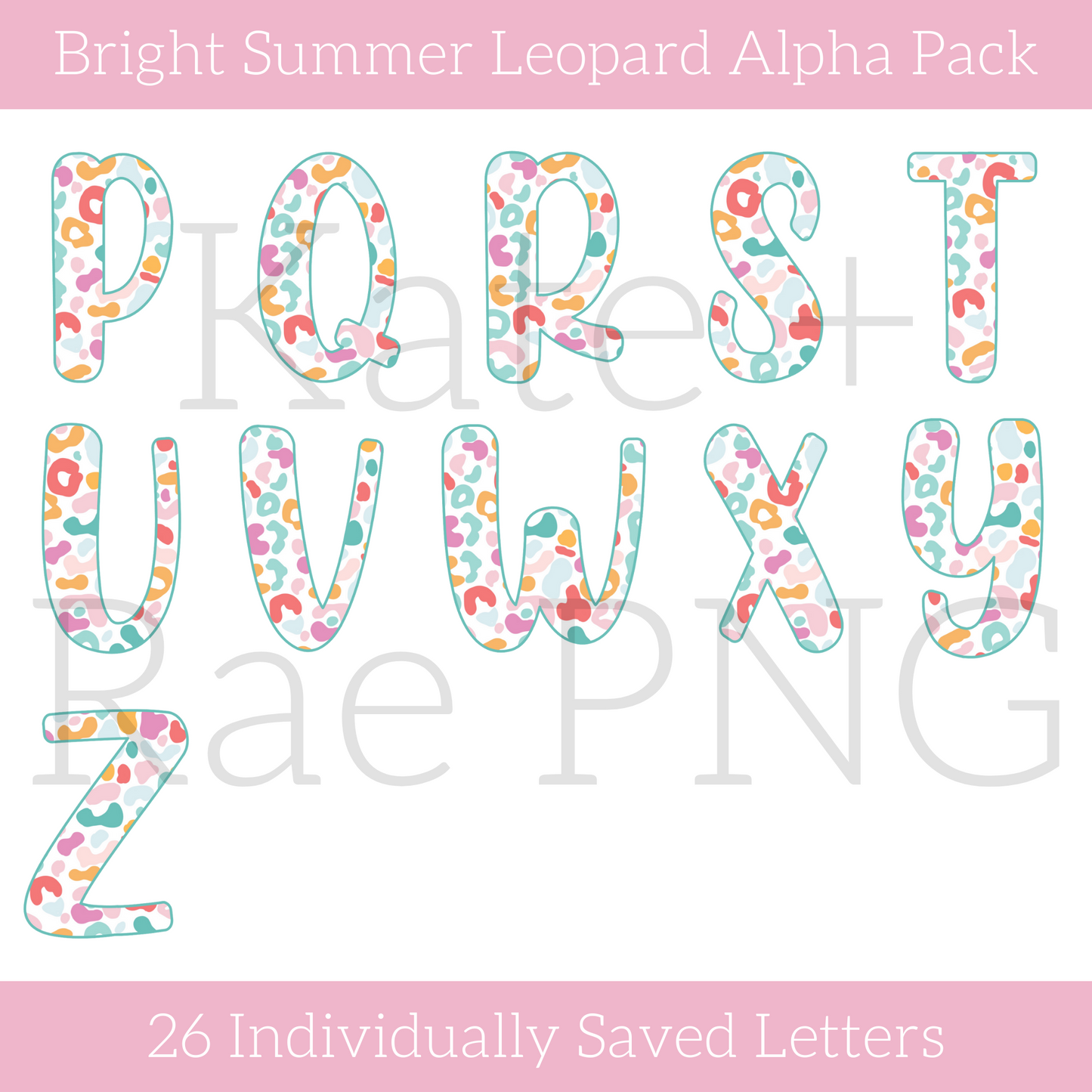 Bright Summer Leopard Alpha Pack - Blue Outline