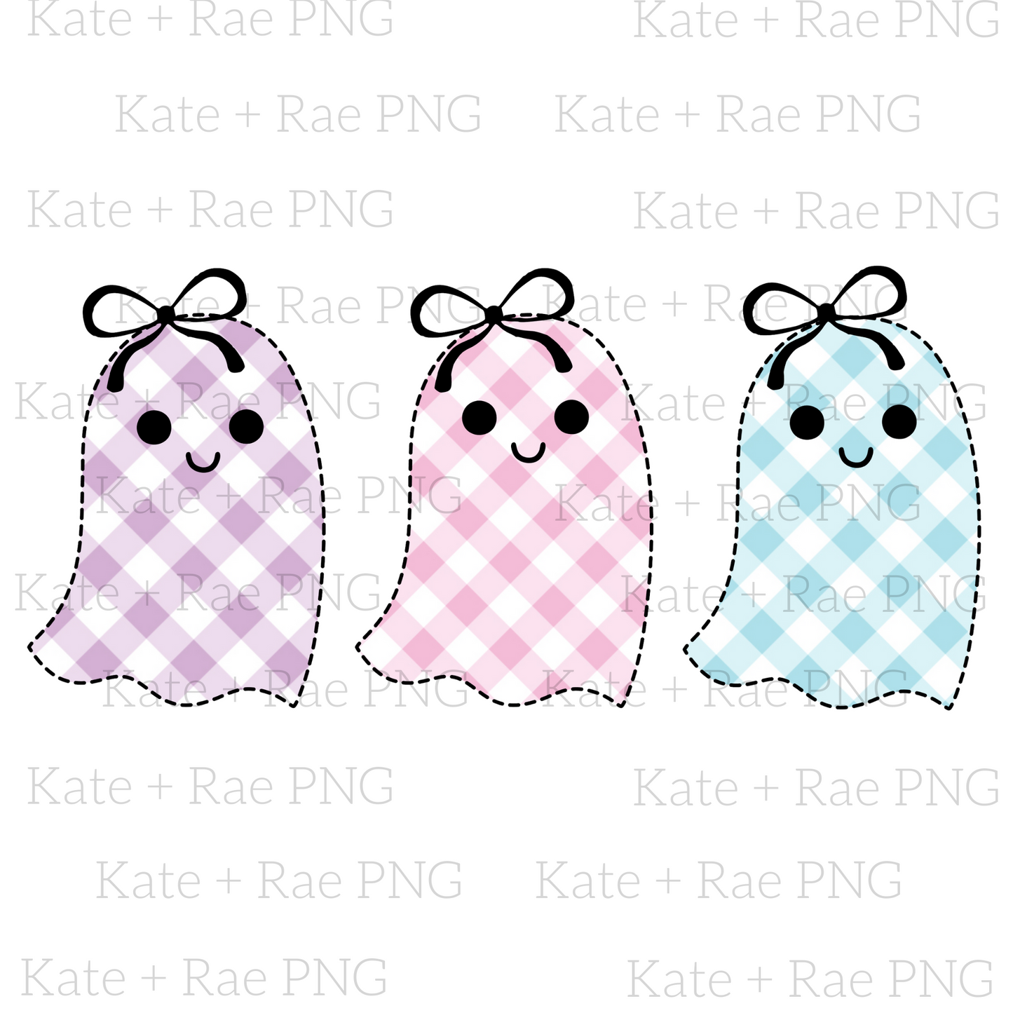 Pastel Ghost Trio with Bows