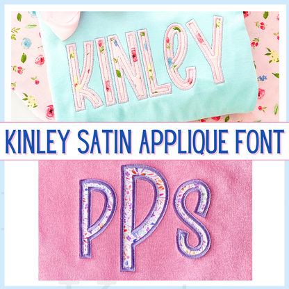 Kinley Satin Stitch Applique Font