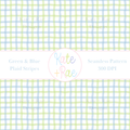 Blue & Light Green Plaid Watercolor Seamless Pattern: Seamless watercolor plaid pattern of light green and blue stripes