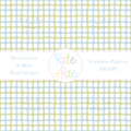 Blue & Moss Green Plaid Watercolor Seamless Pattern: Seamless watercolor plaid pattern of moss green and blue stripes