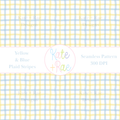 Blue & Yellow Plaid Watercolor Seamless Pattern: Seamless watercolor plaid pattern of yellow and blue stripes