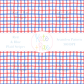 Red & Royal Blue Plaid Watercolor Seamless Pattern: Seamless watercolor plaid pattern of red and royal blue stripes