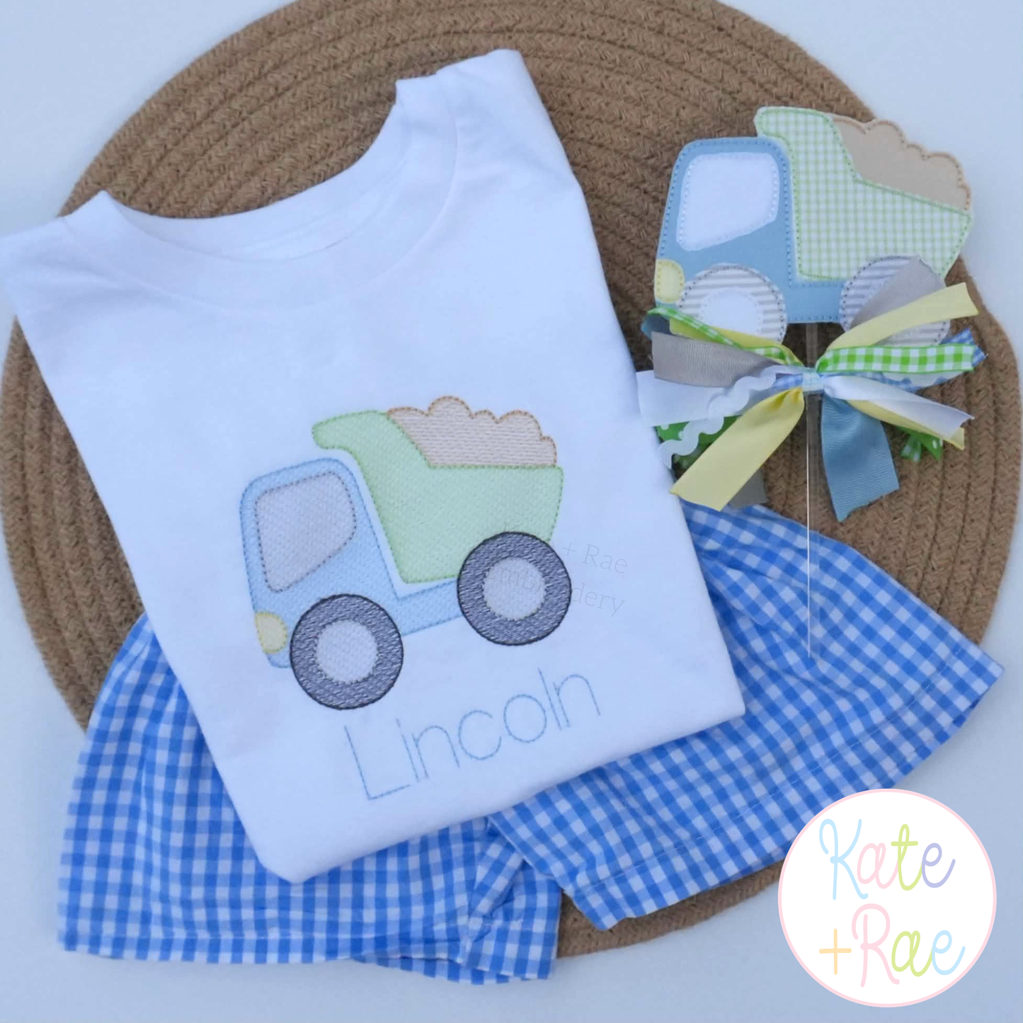 Dump Truck Sketch Stitch Embroidery Design