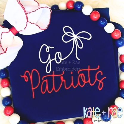Preppy Go Patriots Embroidery Design