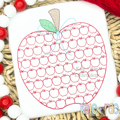 Girl's Apple Filled Apple Embroidery Design