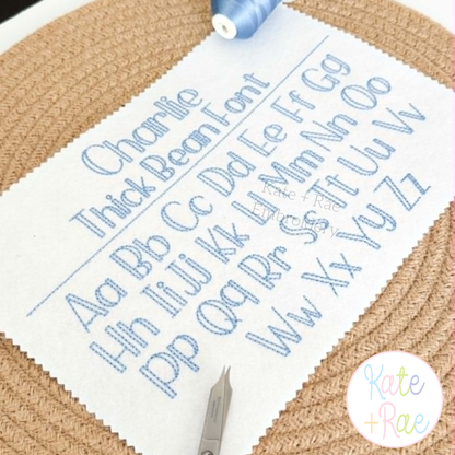 Charlie Thick Bean Stitch Embroidery Font