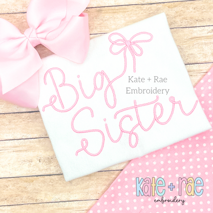 Preppy Big Sister Embroidery Design