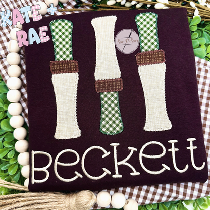 Duck Call Zigzag Applique Embroidery Design