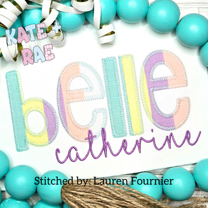 Cupcake Zigzag Stitch Applique Font