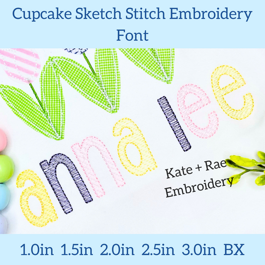 Cupcake Sketch Stitch Embroidery Design