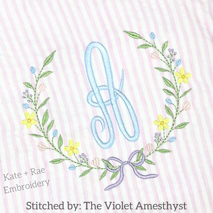 Wildflower Frame Fill Stitch Embroidery Design